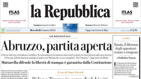 La Repubblica - Abruzzo, partita aperta