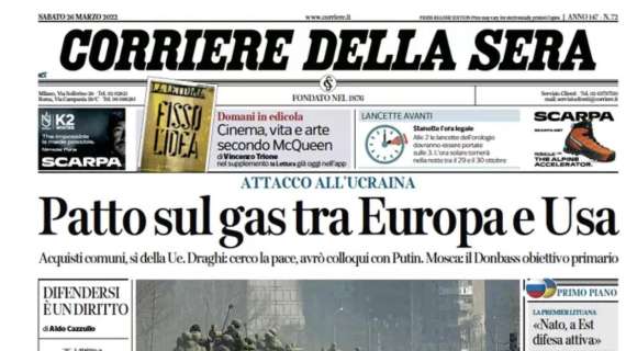 Corriere della Sera - Patto sul gas tra Europa e Usa