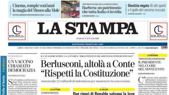 La Stampa: Berlusconi, altolà a Conte: "Rispetti la Costituzione"