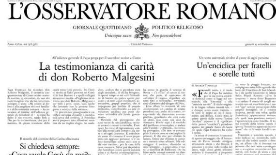 L'Osservatore Romano - La testimonianza di carità di don Roberto Malgesini