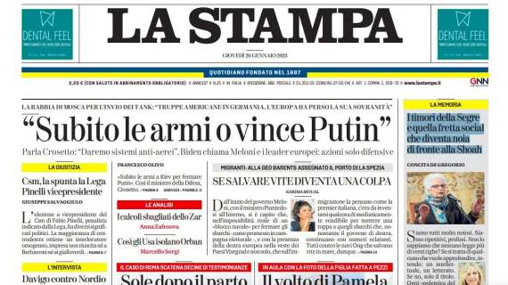 La Stampa - “Subito le armi o vince Putin”