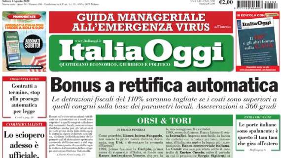 Italia Oggi - Bonus a rettifica automatica