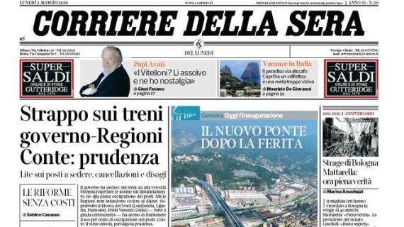 Corriere della Sera - Strappo sui treni governo-Regioni. Conte: prudenza