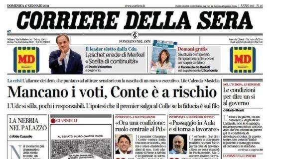 Corriere della Sera - Mancano i voti, Conte è a rischio 