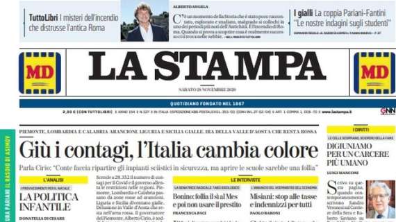 La Stampa: "Giù i contagi, l'Italia cambia colore"