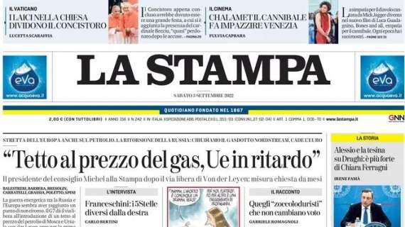 La Stampa - “Tetto al prezzo del gas, Ue in ritardo”