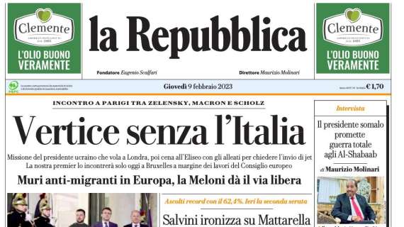 La Repubblica - "Vertice senza l’Italia"