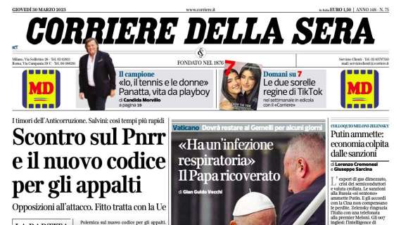 Corriere della Sera - "Scontro sul Pnrr e il nuovo codice per gli appalti" 