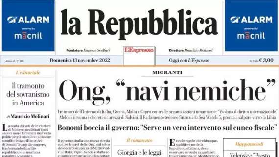 La Repubblica - Ong, “navi nemiche”