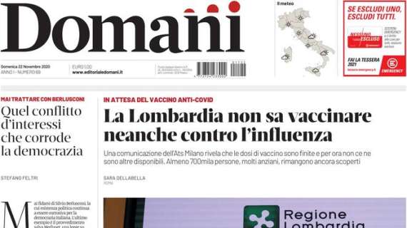 Domani - La Lombardia non sa vaccinare neanche contro l'influenza