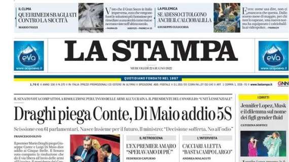 La Stampa - Draghi piega Conte, Di Maio addio 5S