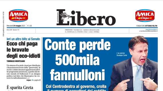 Libero Quotidiano - "Conte perde 500mila fannulloni"