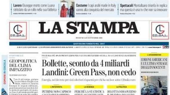 La Stampa - Bollette, sconto da 4 miliardi. Landini: Green Pass, non cedo