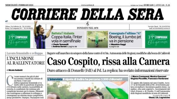 Corriere della Sera - "Caso Cospito, rissa alla Camera" 