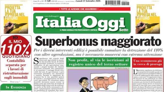 Italia Oggi - Superbonus maggiorato