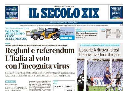 Il Secolo XIX: "Regioni e referendum. L'Italia al voto con l'incognita virus"