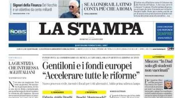 La Stampa - Gentiloni e i fondi europei. "Accelerare tutte le riforme"