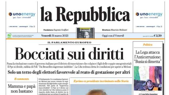 La Repubblica - "Bocciati sui diritti"