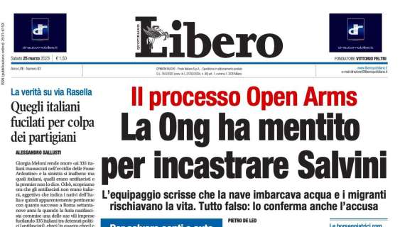 Libero Quotidiano - "La Ong ha mentito per incastrare Salvini" 