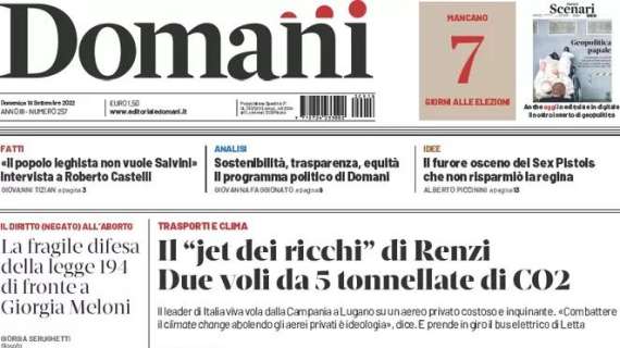 Domani - Il "jet dei ricchi" di Renzi, due voli da 5 tonnellate di CO2