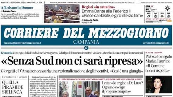 Corriere del Mezzogiorno - "Senza Sud non ci sarà ripresa"