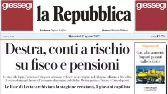 La Repubblica - Destra, conti a rischio su fisco e pensioni