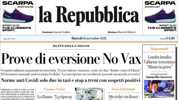 La Repubblica - Prove di eversione No Vax