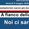 Verso Sampdoria - Salernitana, Federclubs: "Ogni settore dovrà colorarsi di blucerchiato"