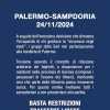 Palermo - Sampdoria, comunicato gruppi della Sud: "Basta restrizioni"