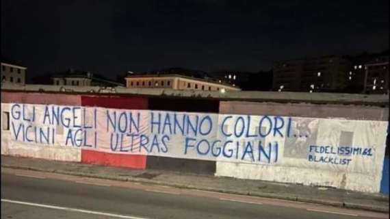 Tifoseria Sampdoria, striscione per i tifosi foggiani scomparsi