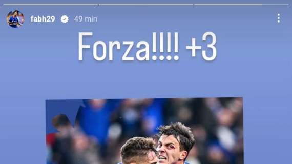 Sampdoria, Borini gioisce con i compagni: "Forza!!! +3"