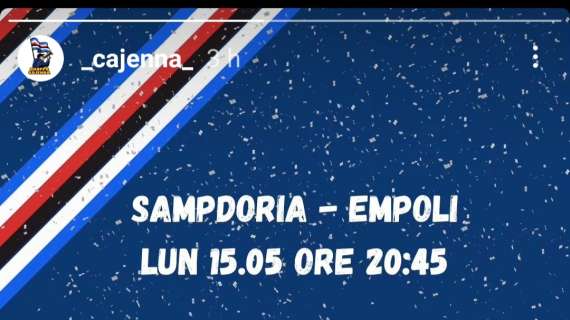 Sampdoria - Empoli, l'appello dei Cajenna: "Esserci"
