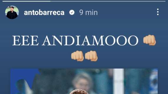 Sampdoria social, il commento di Barreca: "E andiamo"