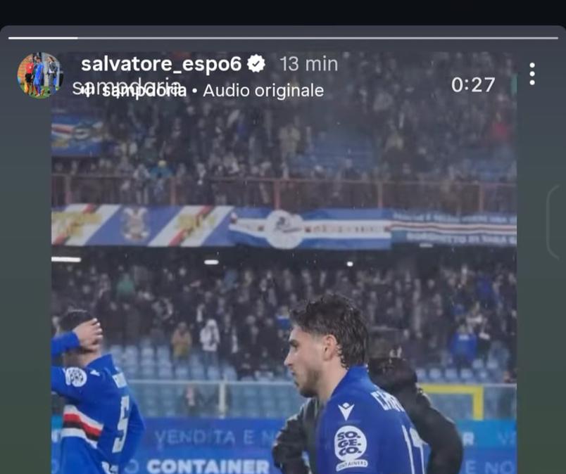 Social Sampdoria, Esposito si complimenta con i compagni: "Un grande Doria"