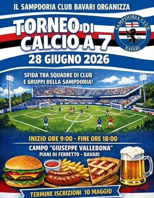 Sampdoria Club Bavari, torneo di calcio a sette il 28 giugno