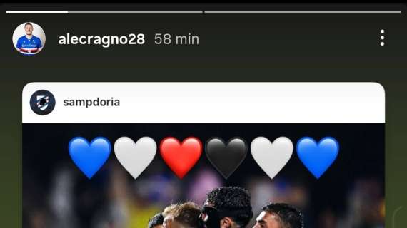 Sampdoria social, Cragno si unisce all'esultanza dei compagni