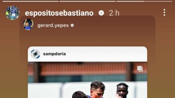 Sampdoria social, siparietto tra Yepes ed Esposito 