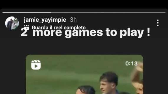 Jamie Yayi Mpie fiducioso: "Altre due partite da giocare"