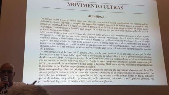"Strumenti di tifo", i punti del "Manifesto del Movimento Ultras"