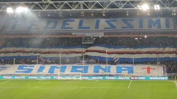 Sampdoria-Bari, coreografia all’ingresso per Simona