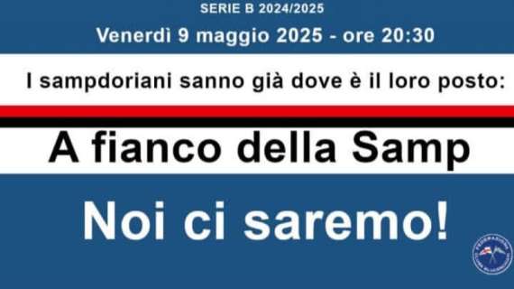 Verso Sampdoria - Salernitana, Federclubs: "Ogni settore dovrà colorarsi di blucerchiato"