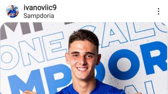 Sampdoria, il post social di presentazione di Ivanovic