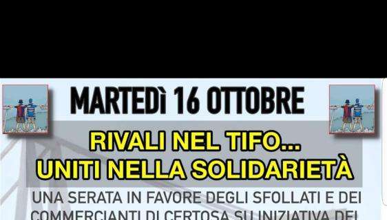"Rivali nel tifo, uniti nella solidarietà", Martedì 16 al 'Govi' di Bolzaneto