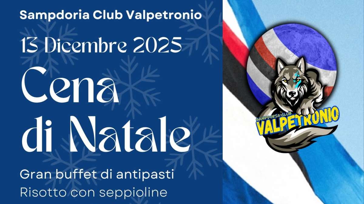 Festa Natale Sampdoria Club Valpetronio, tutte le info
