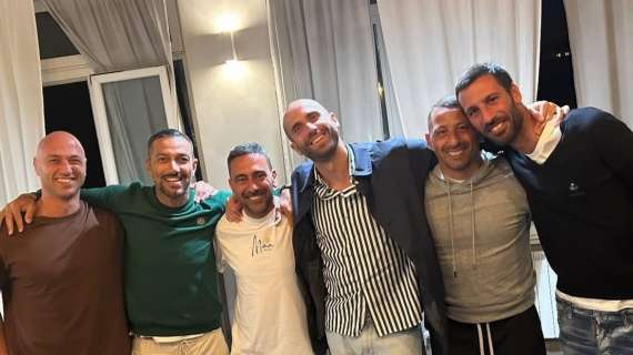 Ex Sampdoria, scatto social per Quagliarella con Palombo, De Silvestri e Foti