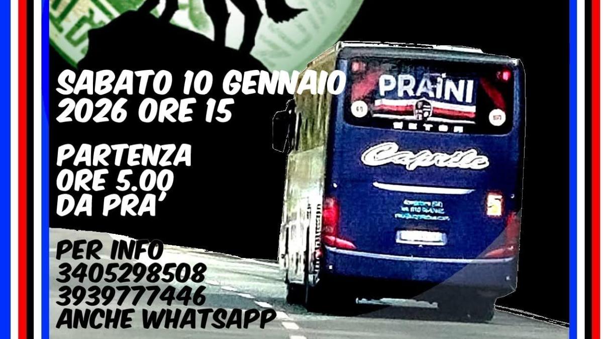 Tifoseria Sampdoria, i Praini organizzano pullman per Avellino