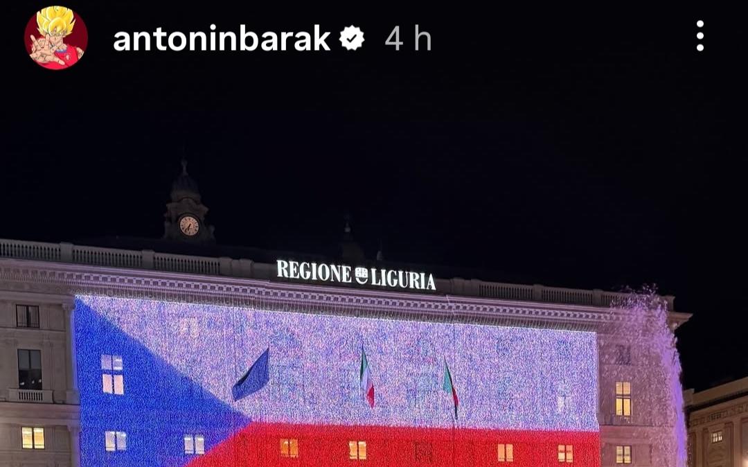 Sampdoria social, Barak celebra la presenza a Genova del console ceco