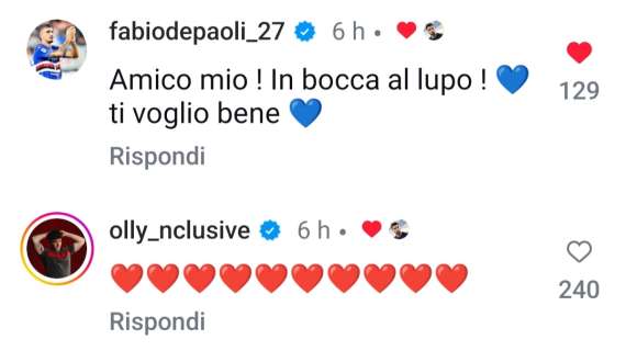Sampdoria, il saluto a Yepes da parte dei compagni, Olly e dell'ex Esposito