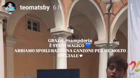 Rolli Days, il cantante Matsby con la Sampdoria a Palazzo Tursi 