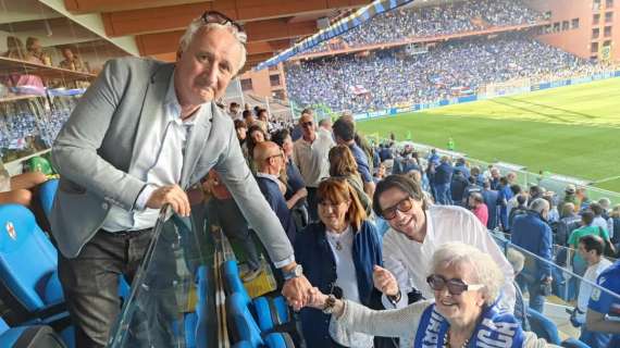 Sampdoria Club Luca Vialli e Bobby Gol, sciarpa al Ferraris alla mamma di Gianluca